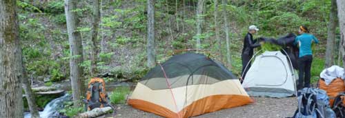 Setting up camp at the PA Grand Canyon.