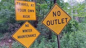The road down into Tiadaghton is steep and dangerous.