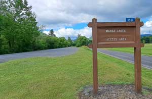 PCRT Marsh Creek Access, parking for horse trailers.